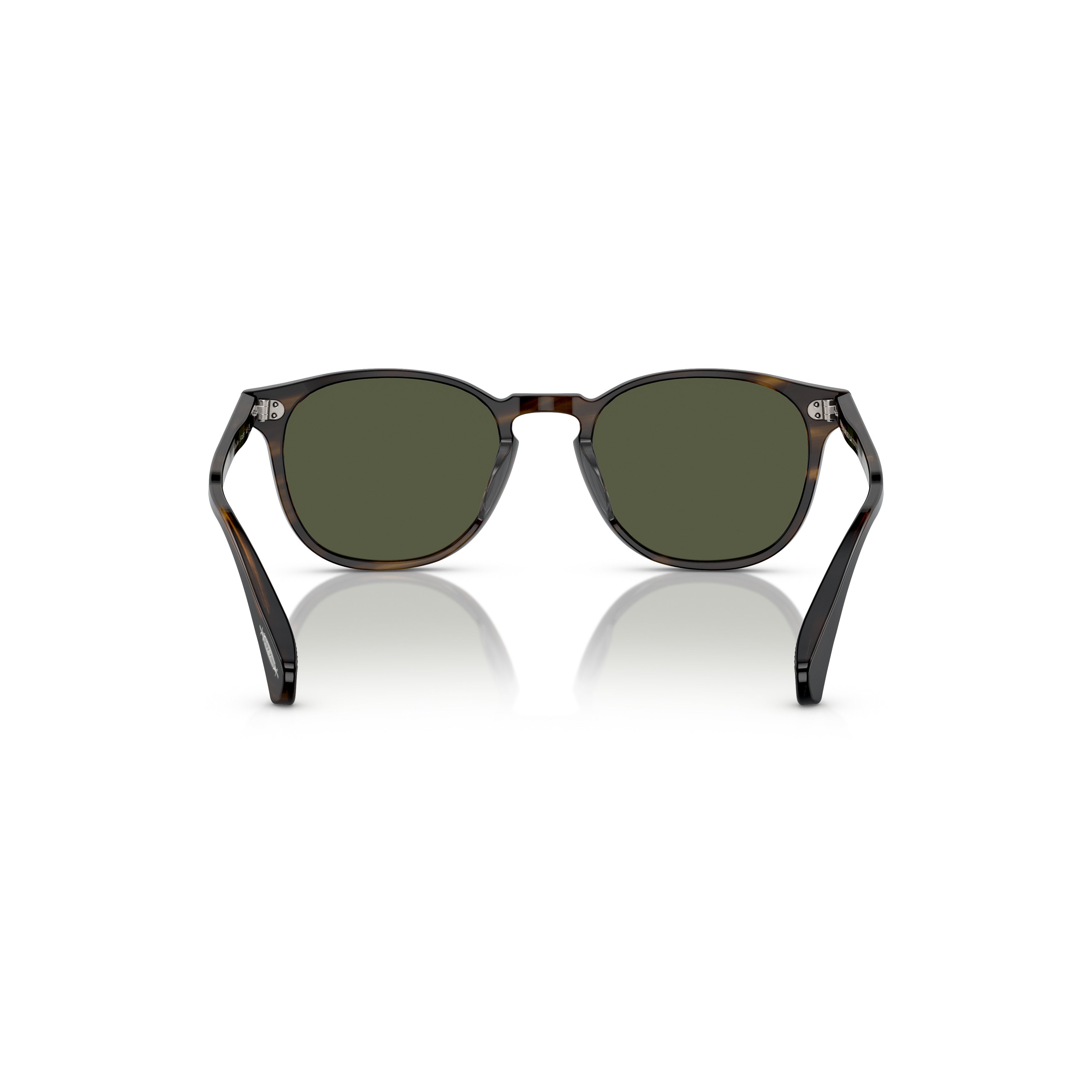 0ov5298su Classic Round Tortoiseshell Sunglasses with Dark Green Lenses