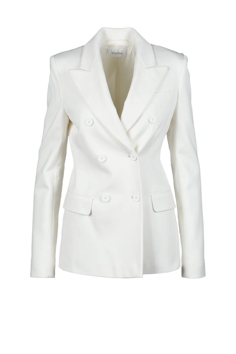 Double-Breasted Tailored Jacket with Structured Silhouette