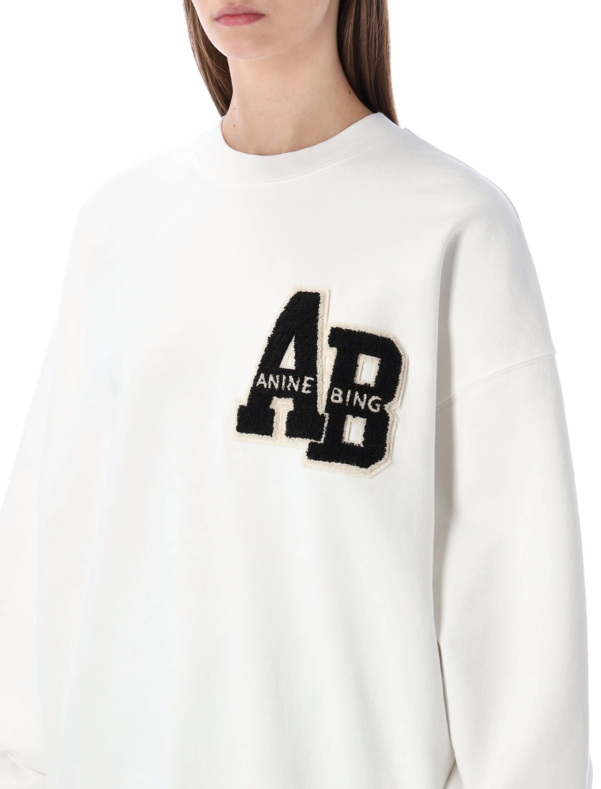 Miles Oversized Letterman Off-White Sweatshirt