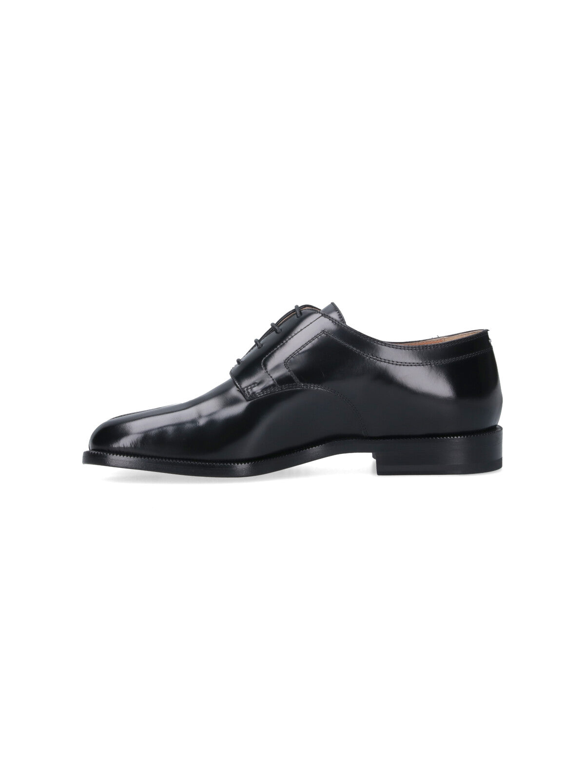 Black Tabi Squared Toe Leather Shoes