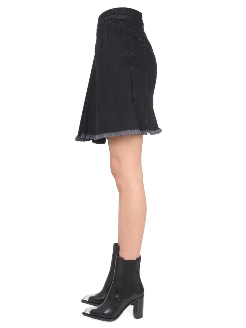 Asymmetrical Hem Mini Skirt