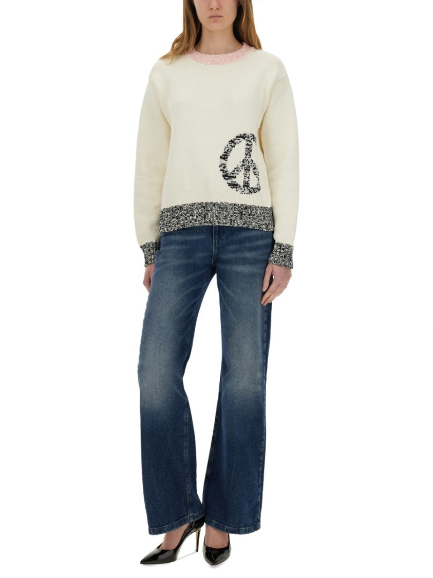 Relaxed Fit Sweater With Unique Inlay Pattern