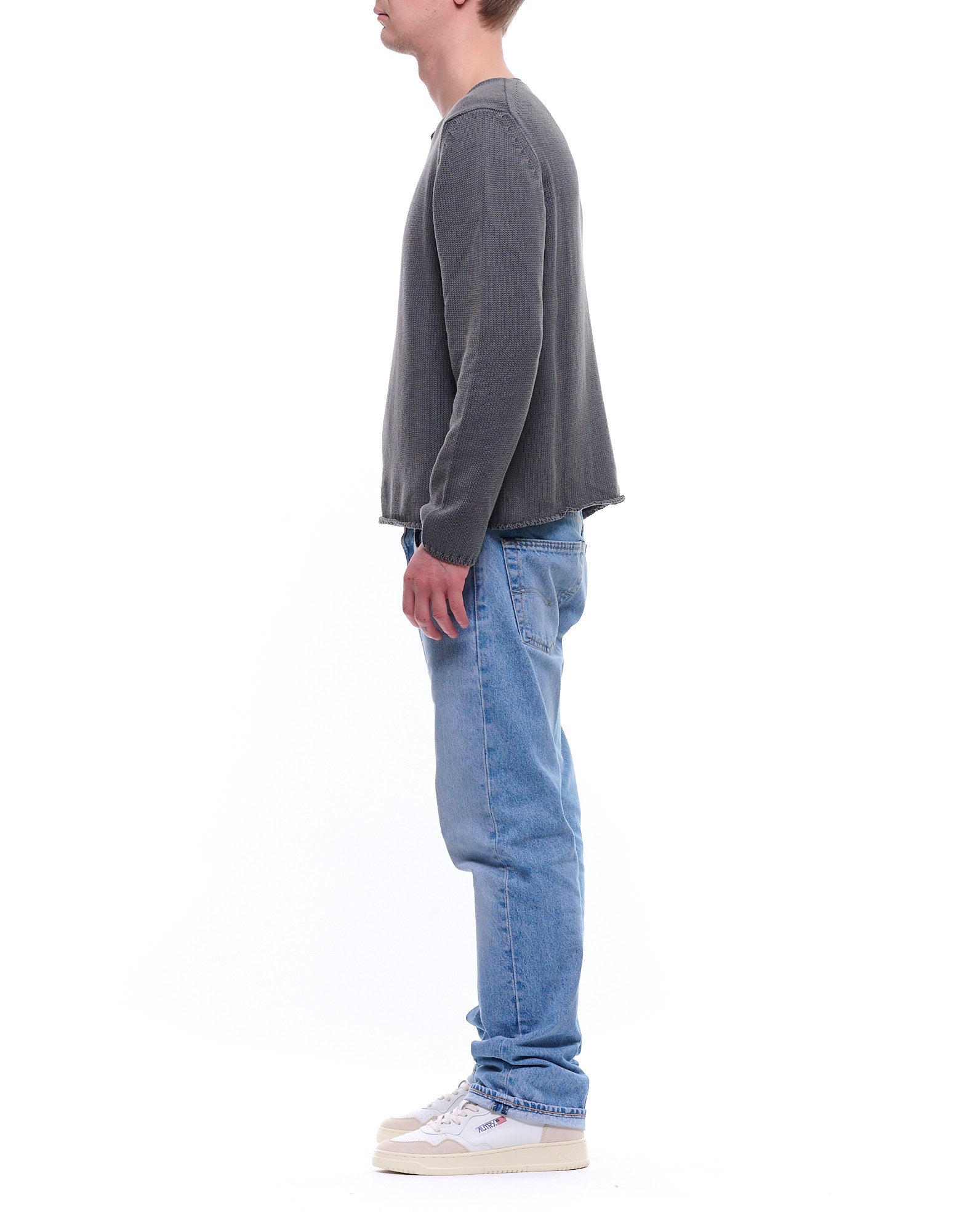 Textured Knit Crewneck Sweater