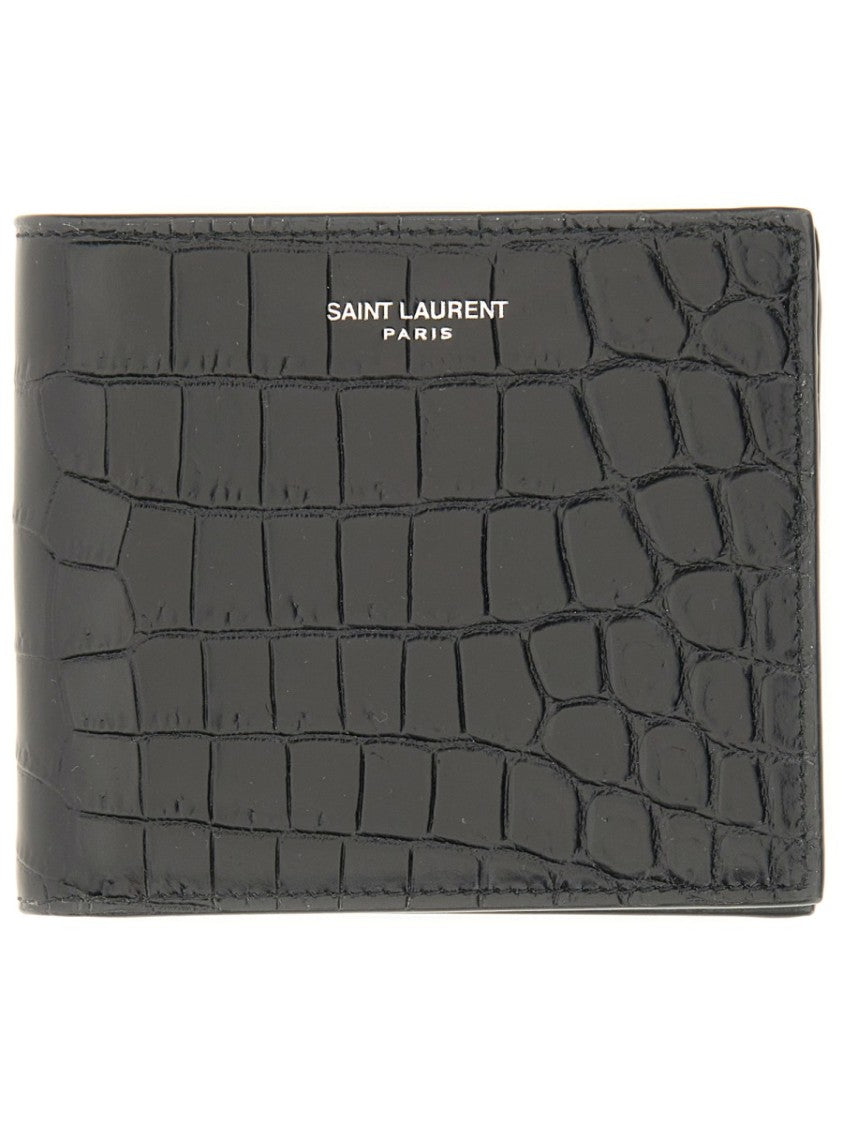 Textured Crocodile Pattern Bifold Wallet