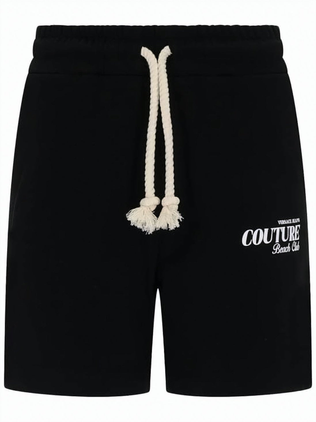 Relaxed Fit Black Shorts with White Drawstring