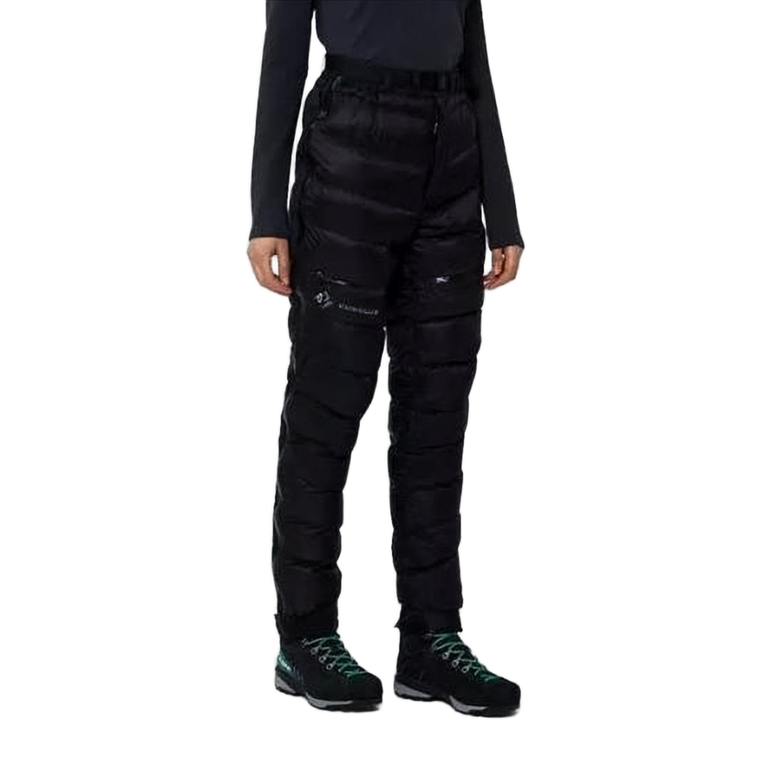 Quilted Black Straight Pants