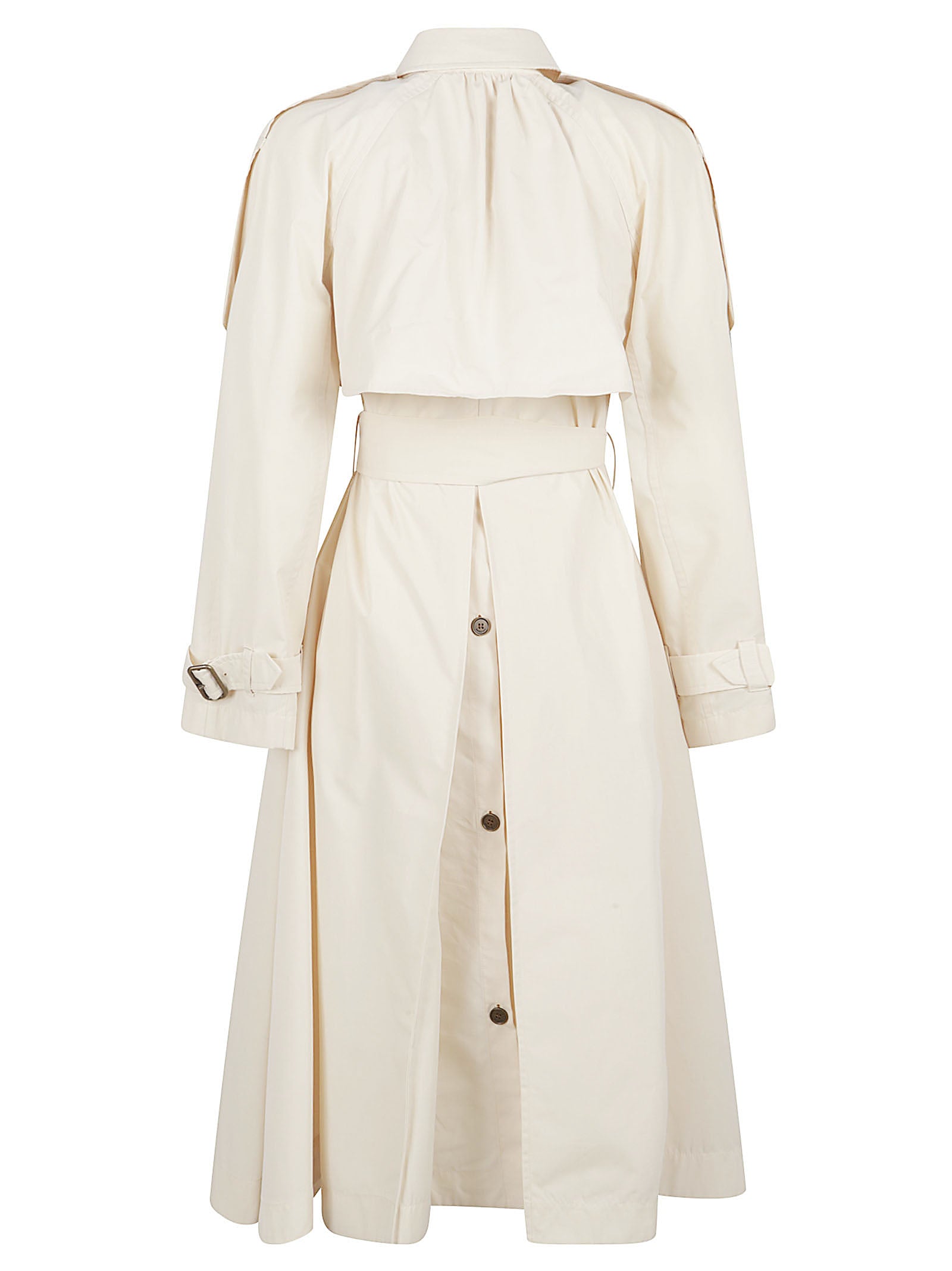 Trench Coat with Bow Tie Detail and Adjustable Cuffs