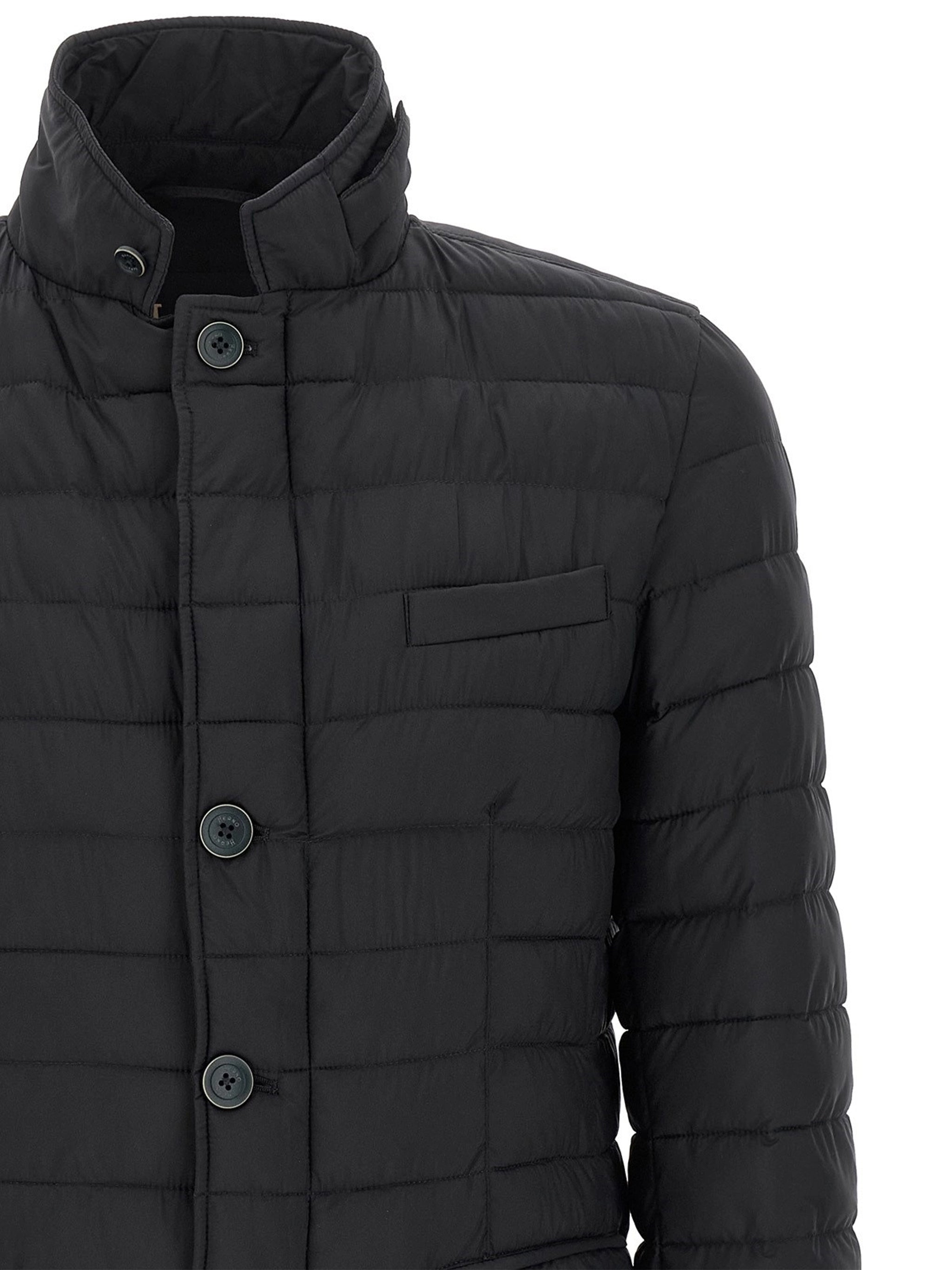 Black Legend Quilted Stand Collar Jacket