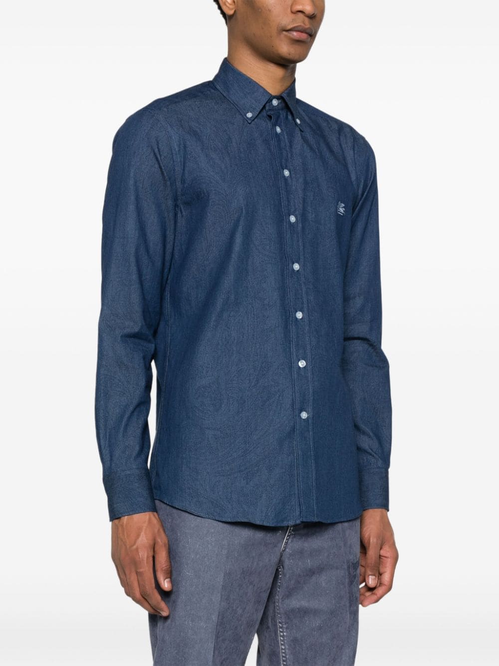 Roma Long-Sleeve Paisley Pattern Cotton Shirt
