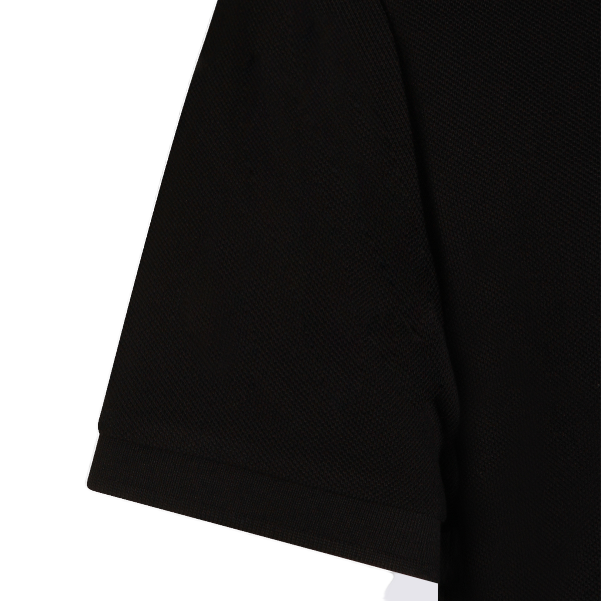 Classic Black Polo with Two-Button Placket