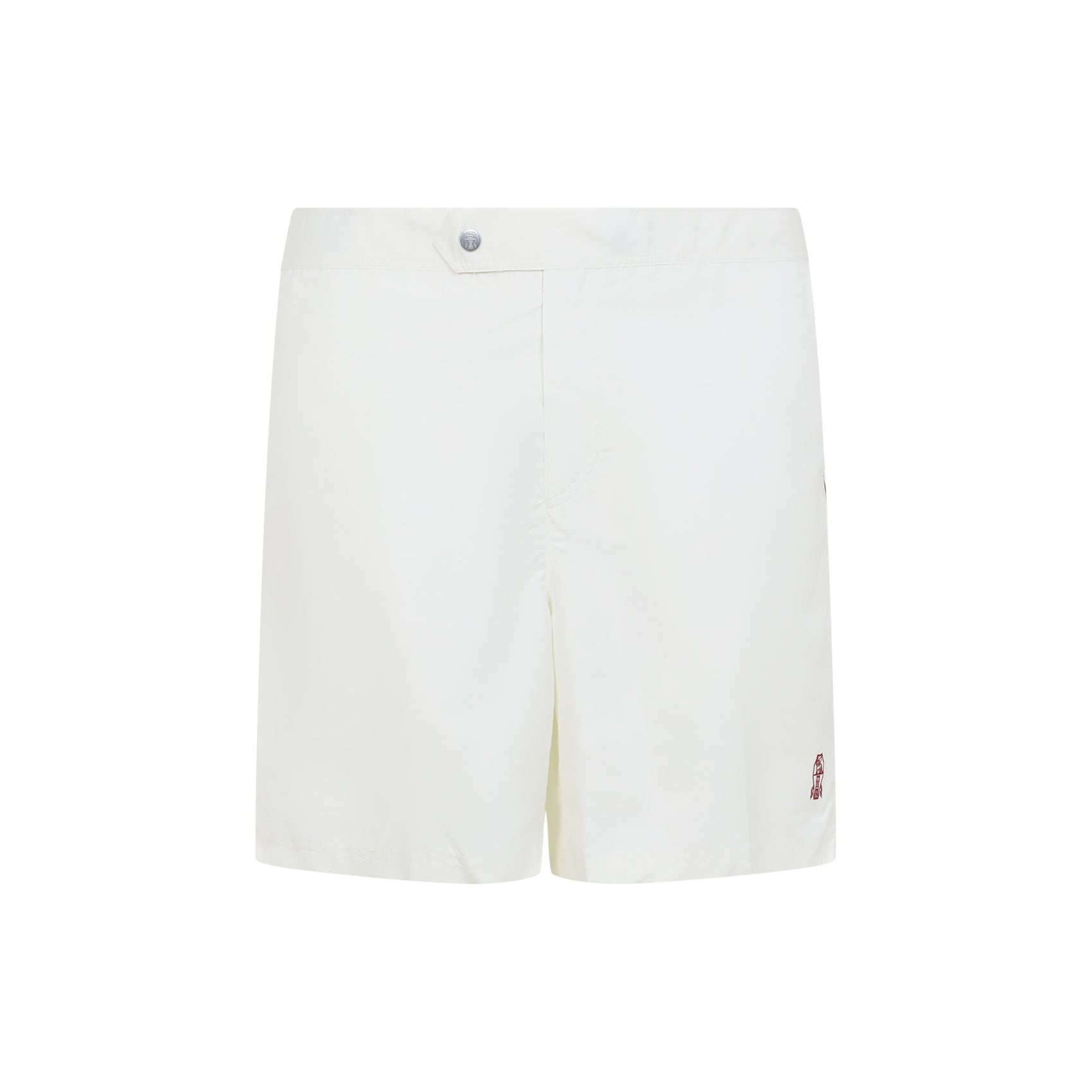 Minimalist White Shorts With Contrast Trim