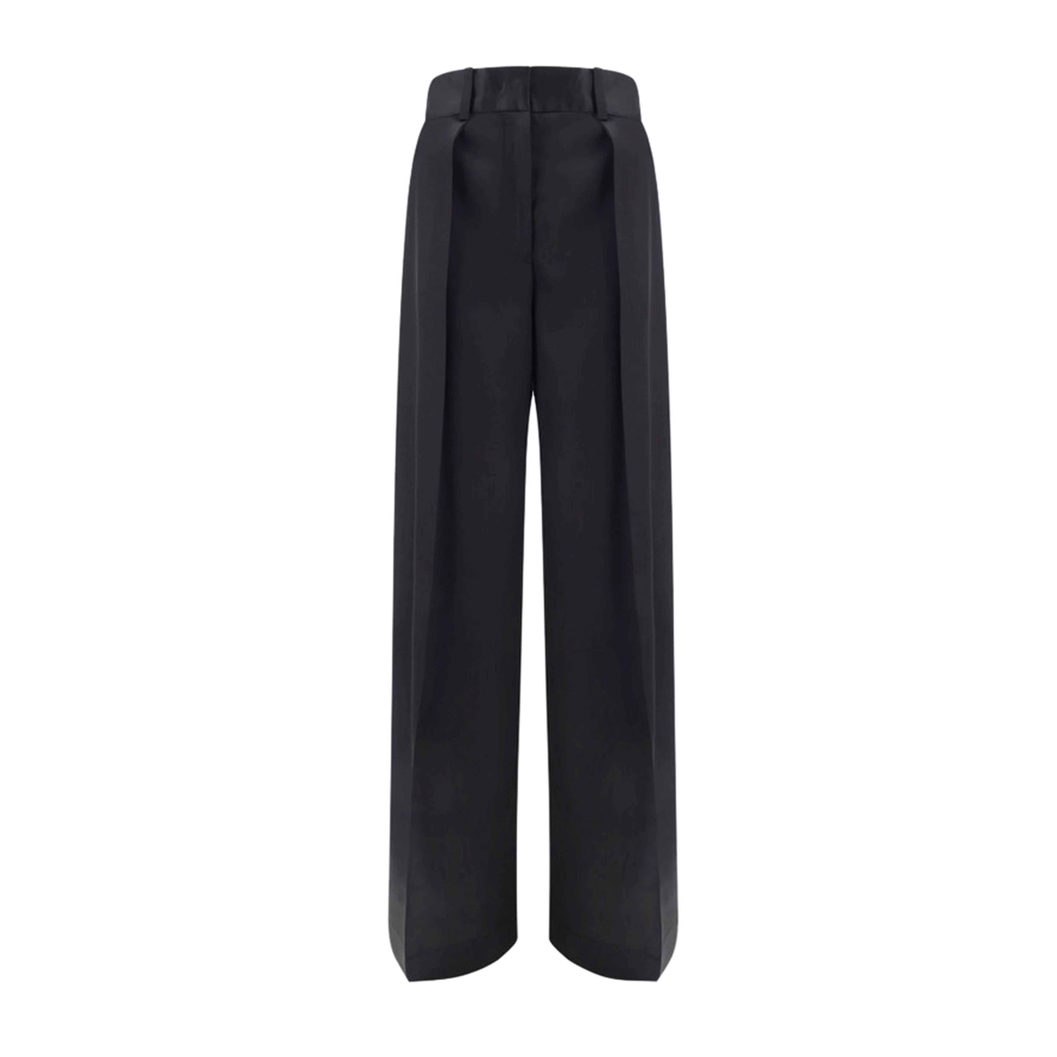 High-Waisted Wide-Leg Trousers With Flap Pockets