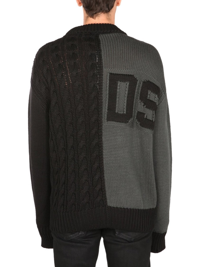 Crew Neck Two-Tone Sweater