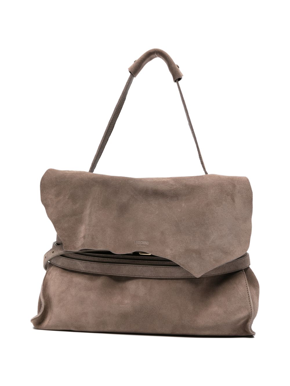 Beige Silk and Nylon Top Bag