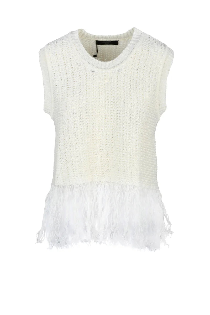 Linen Knit Vest - White
