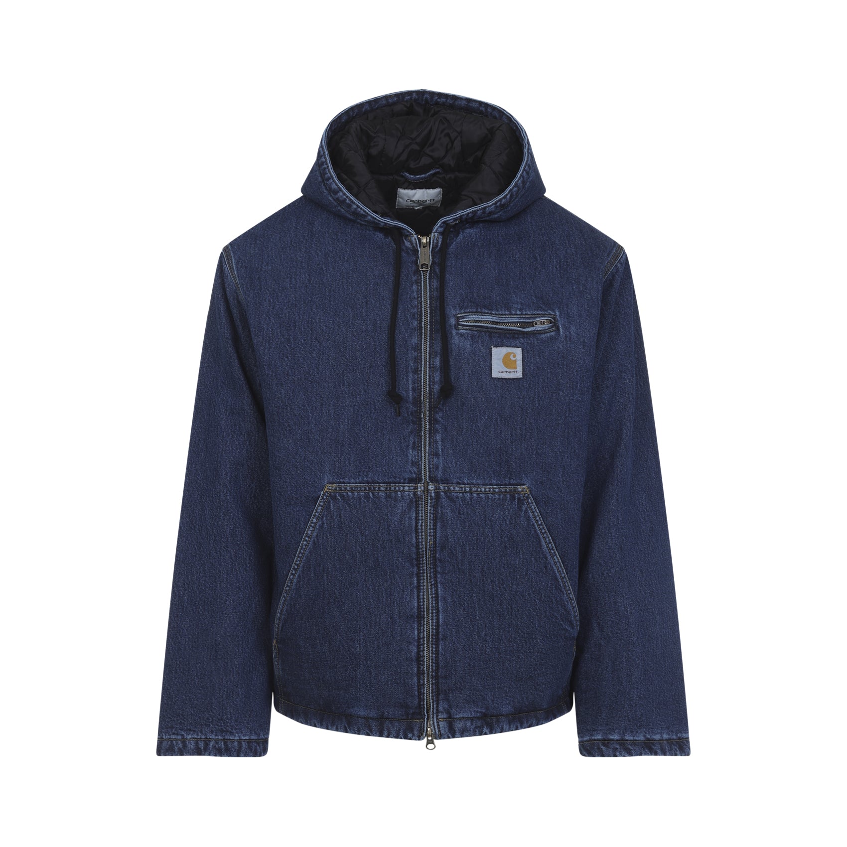 Indigo Denim Jacket With Hood