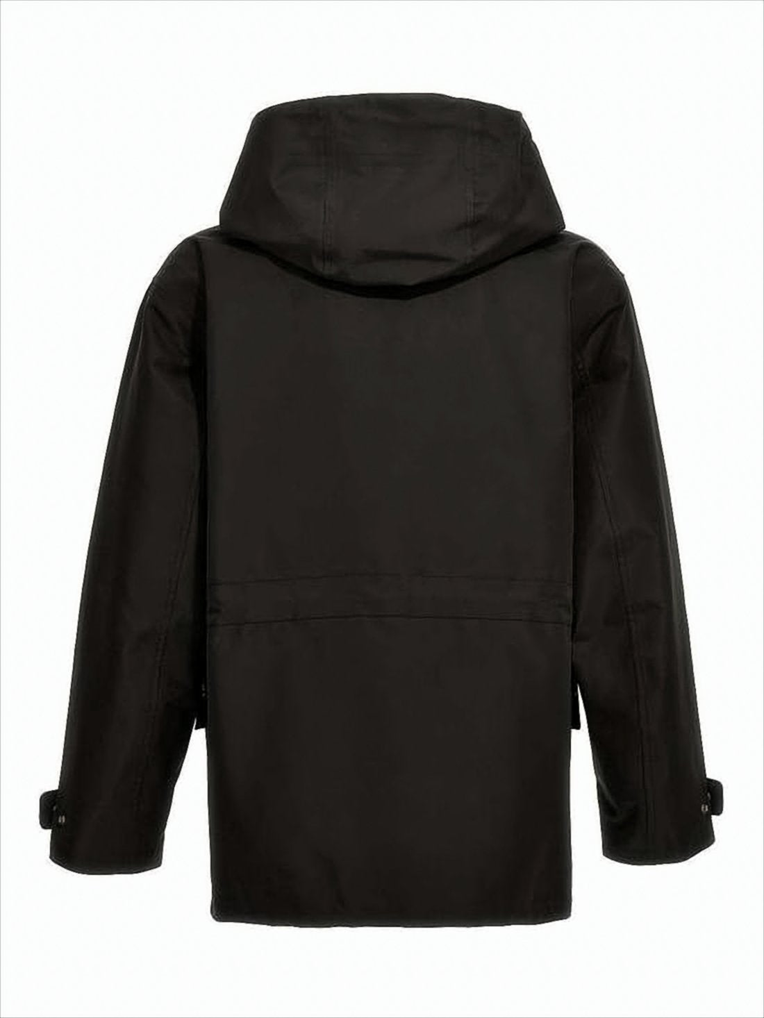 Matte Black Casual Jacket with Hood