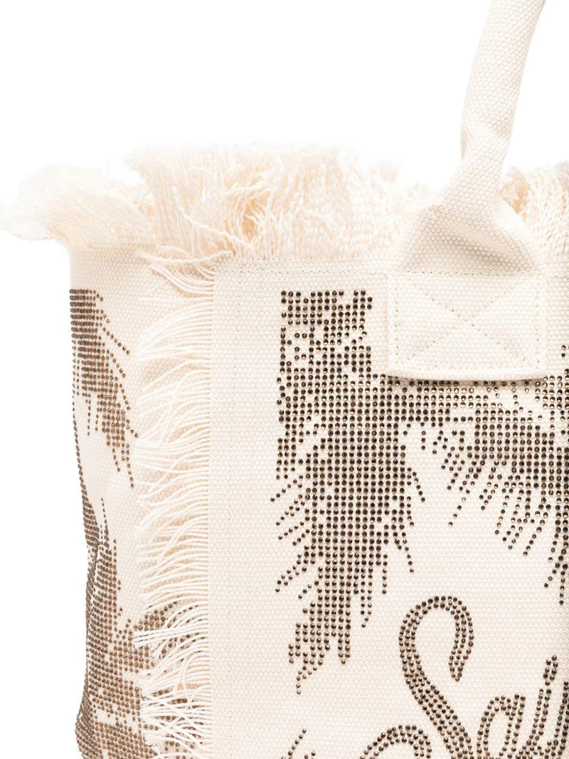 Rectangular Tote Bag with Fringed Edge