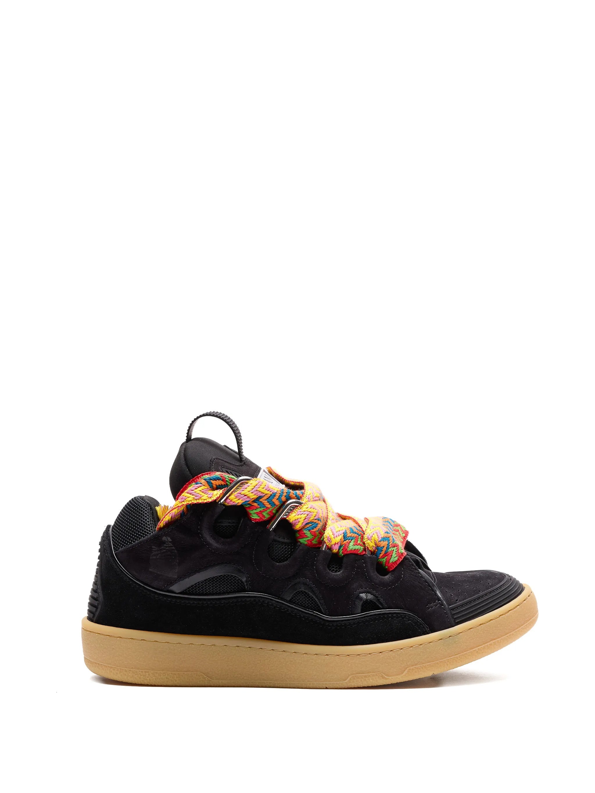 Black Curb Sneakers Textured Calf Sneakers
