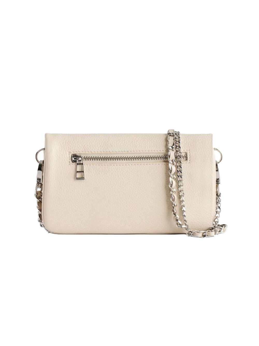 Rectangular Textured Clutch Bag with Metallic Wing Detail