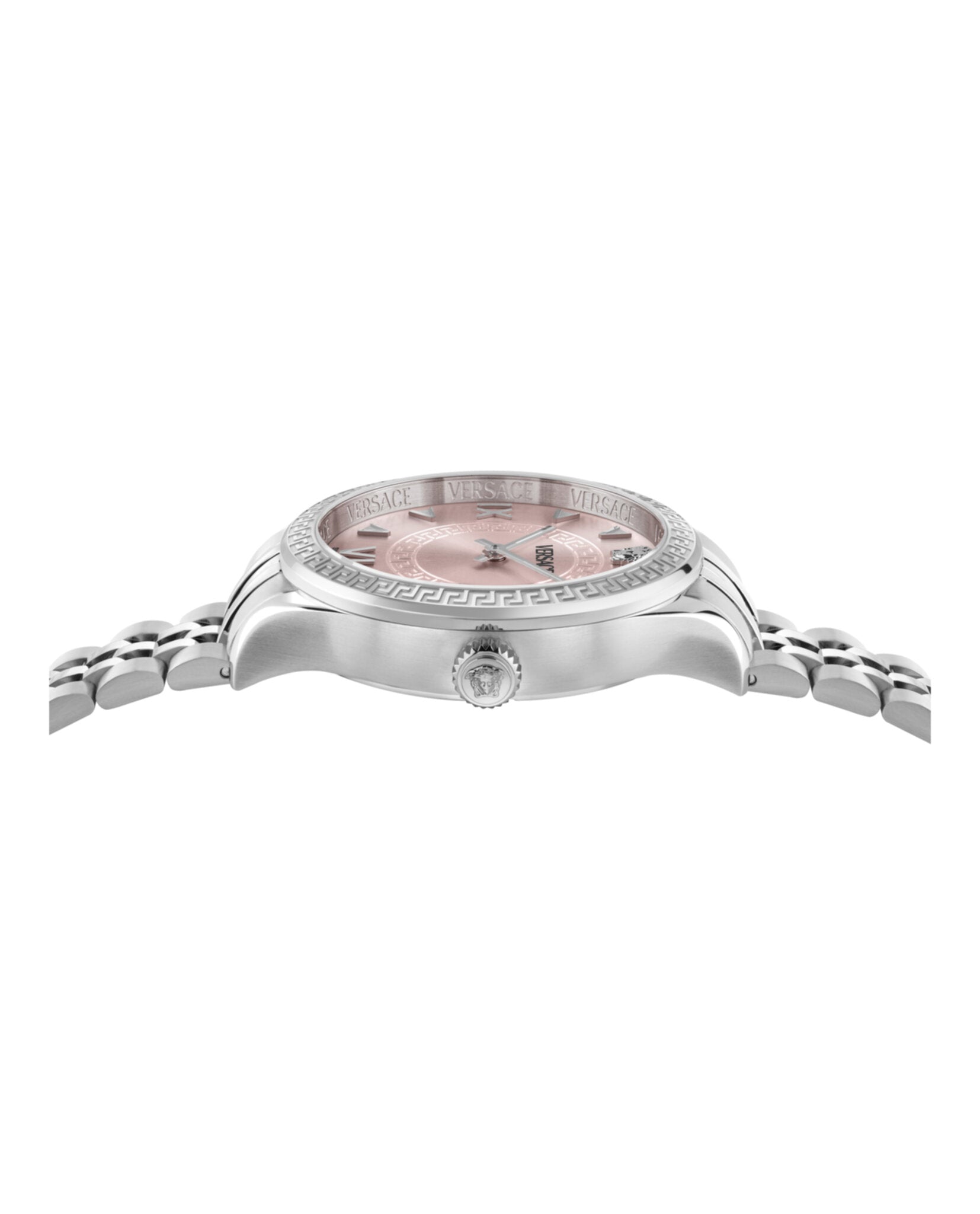 Hellenyium Bracelet Watch with Pink Sunray Dial