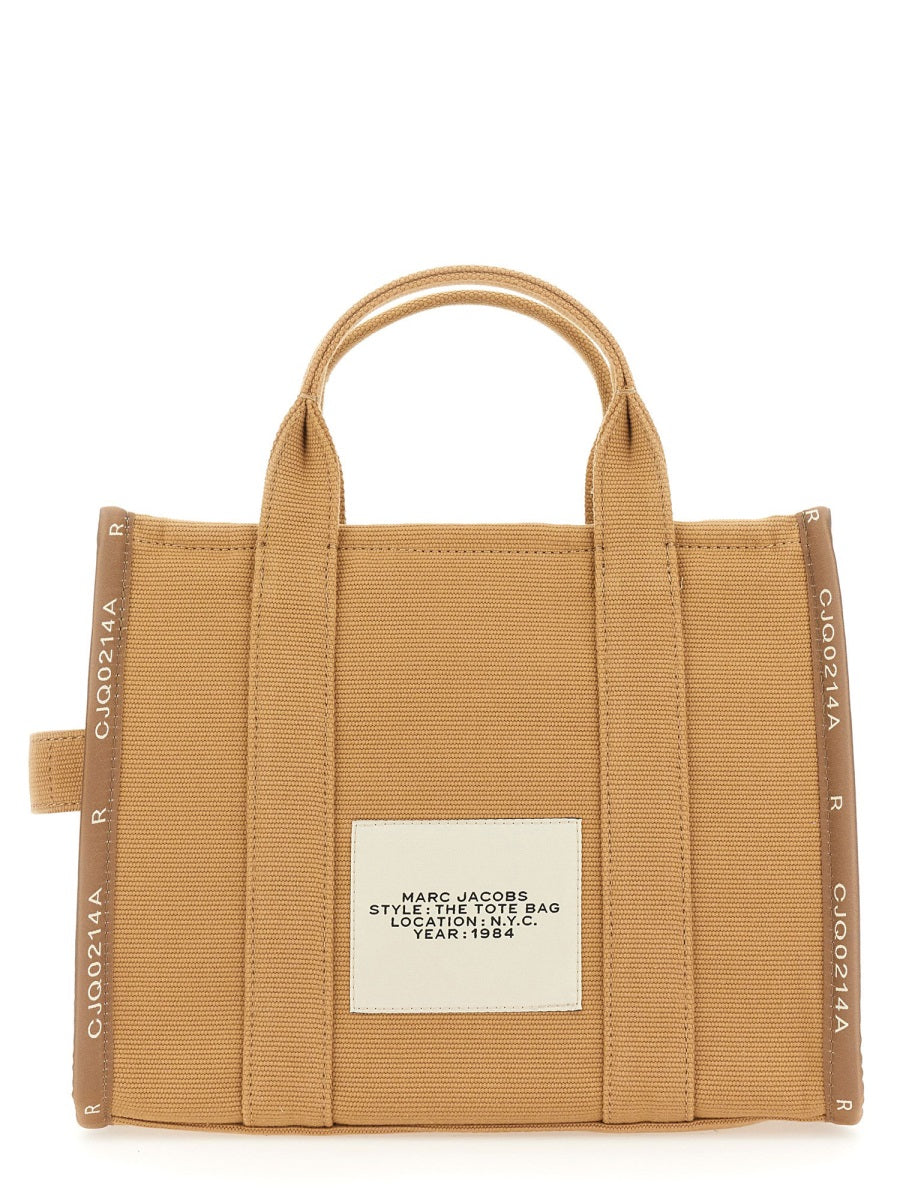 Brown Cotton Blend Medium Structured Tote Bag