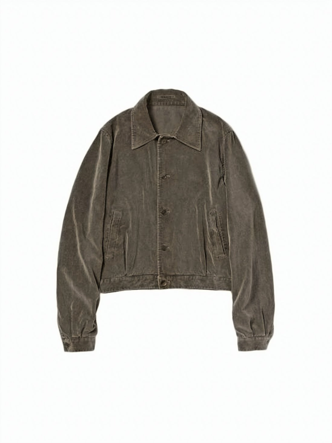 Cropped Boxy Jacket with Classic Collar