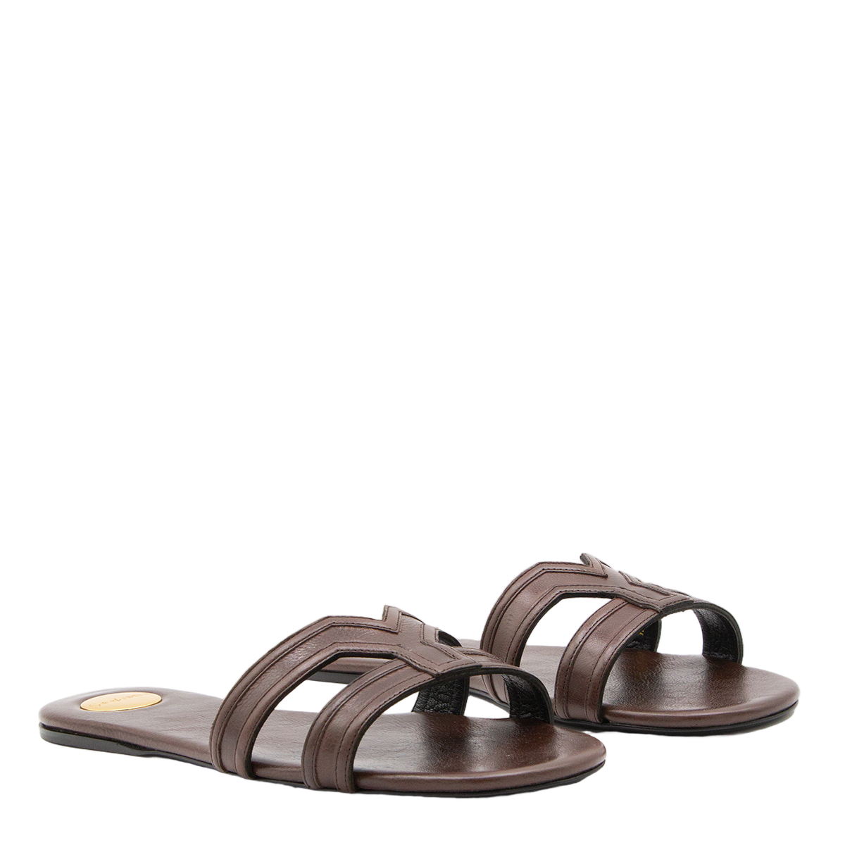 Brown Leather Mabrouka Flats