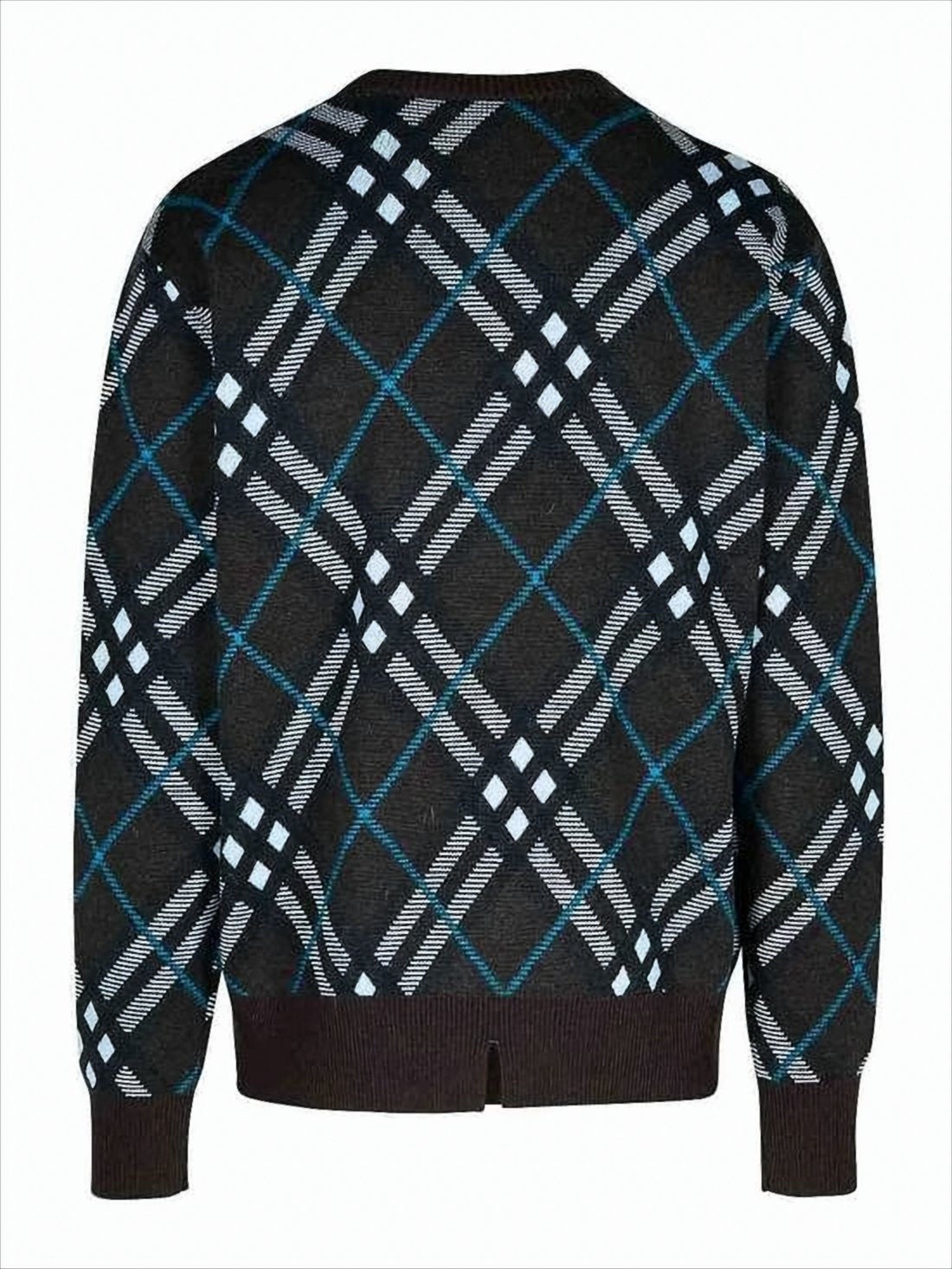 Textured Plaid Wool-Mohair Blend Sweater