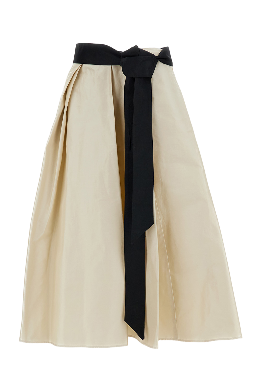 White Baschi Pleated Cotton Skirt