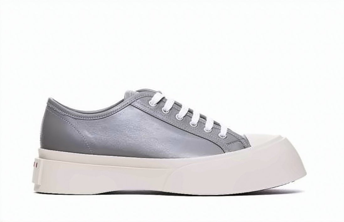 Chunky Sole Calf Leather Sneakers with Platform Design