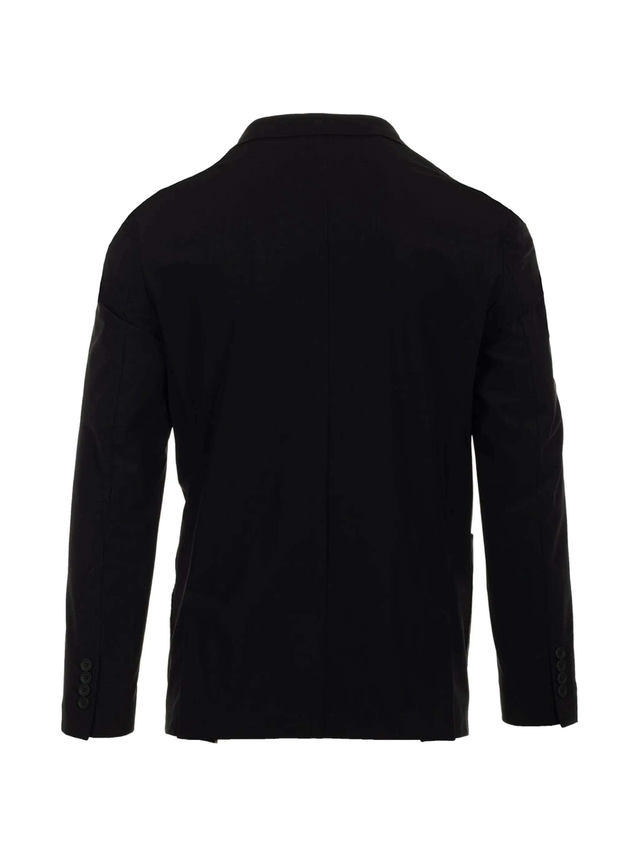 Tailored Black Notch Lapel Two-Button Blazer