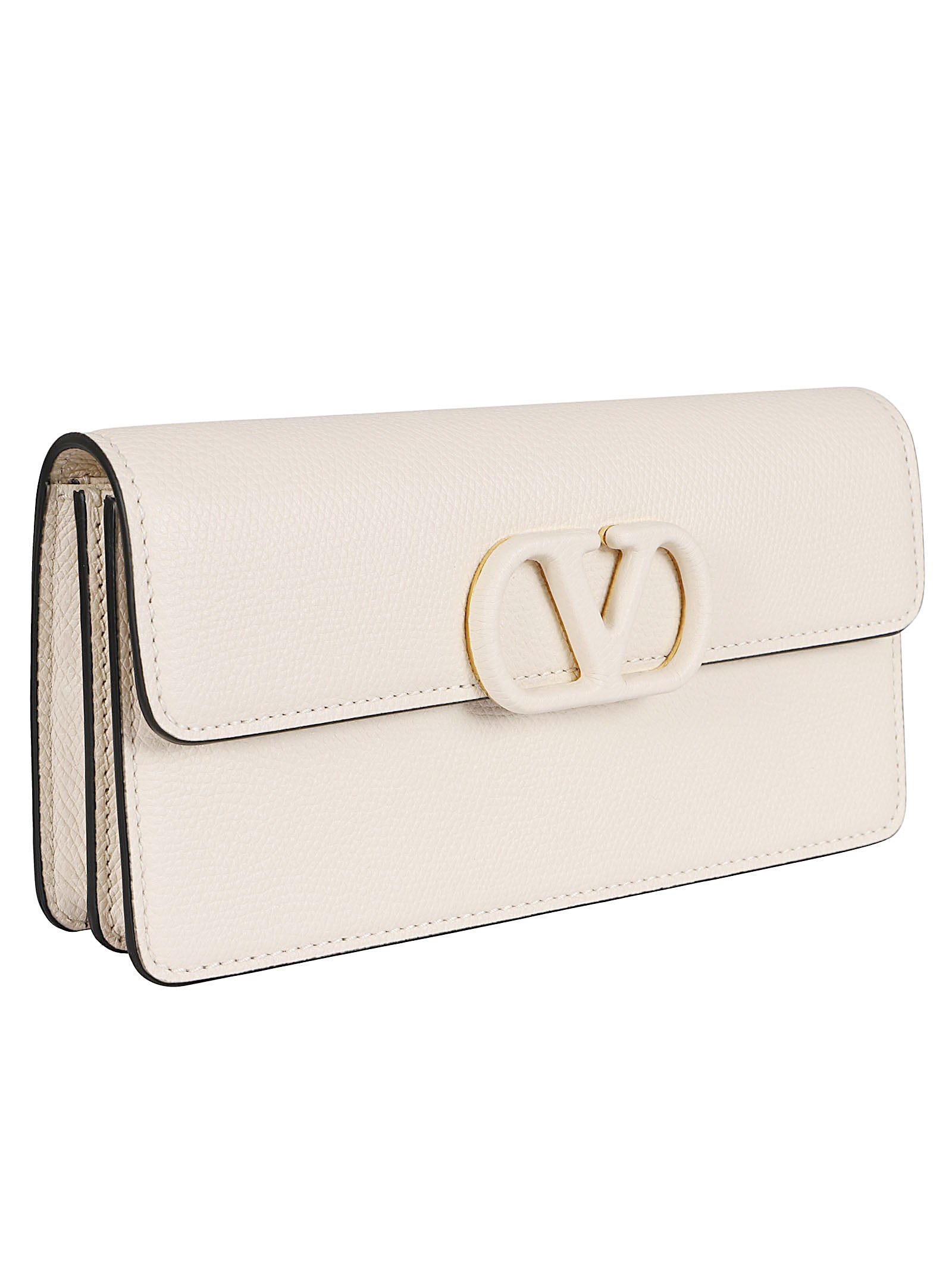 Textured Leather Wallet with Flap Closure and Accordion Interior