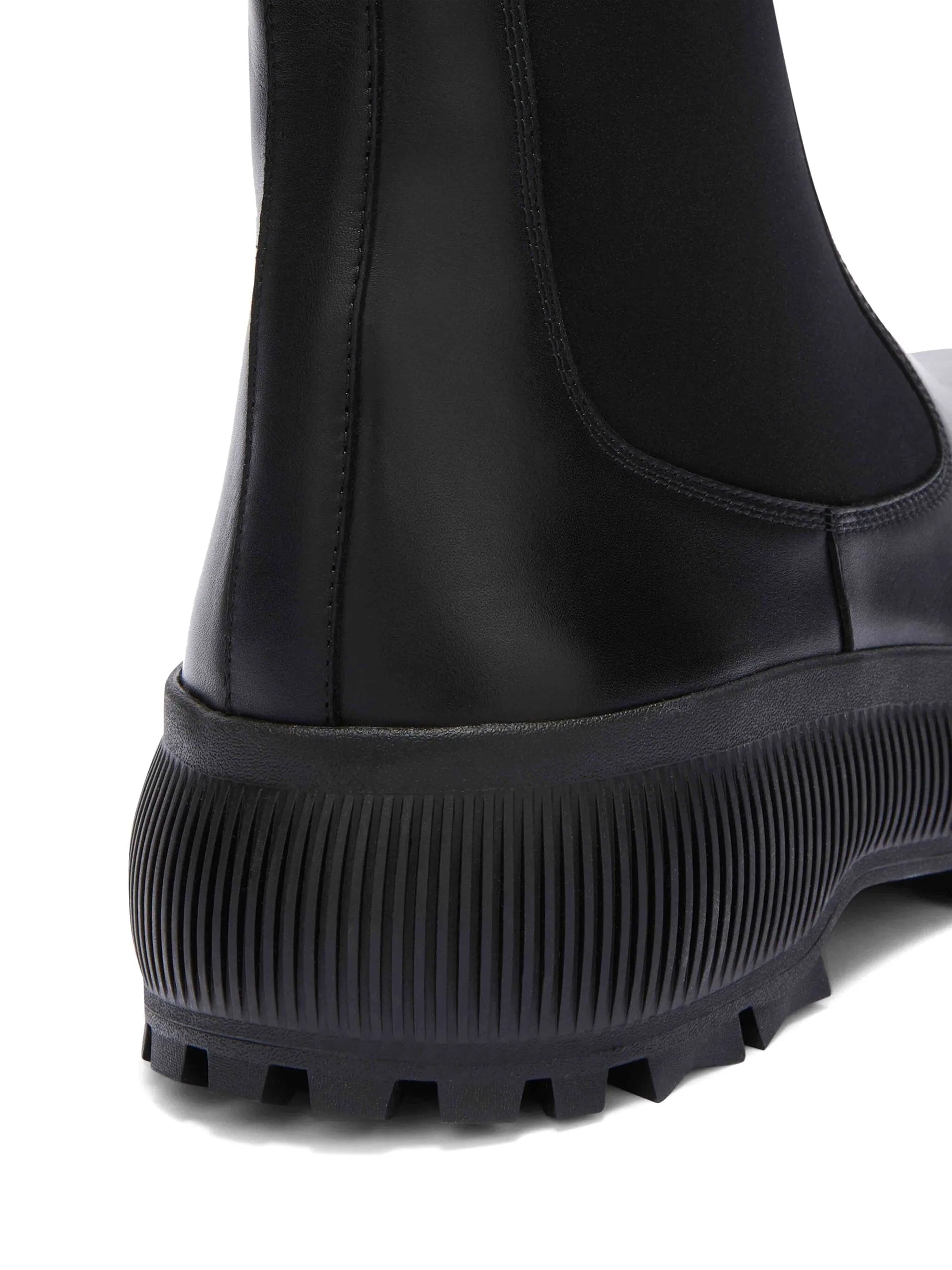 Black Chelsea Vibram Sole Leather Boots