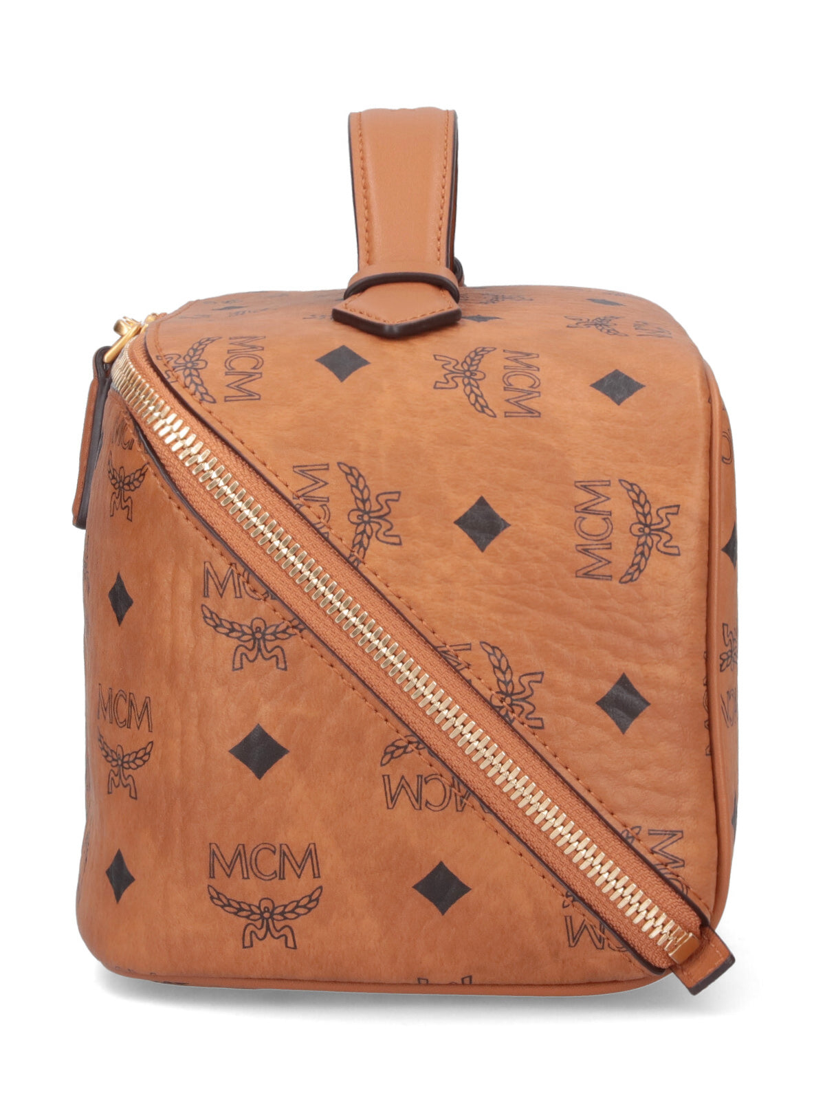 "Ottomar Toiletry" Pouch, In Brown "Visetos", Leather Finishing