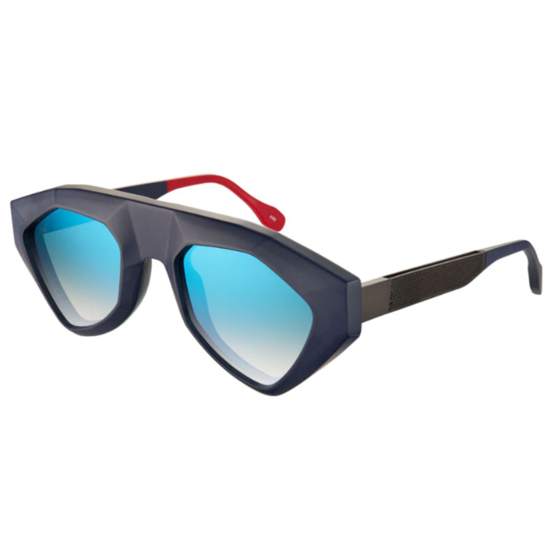 Sha Sh4 Geometric Frame Sunglasses with Blue Gradient Lenses