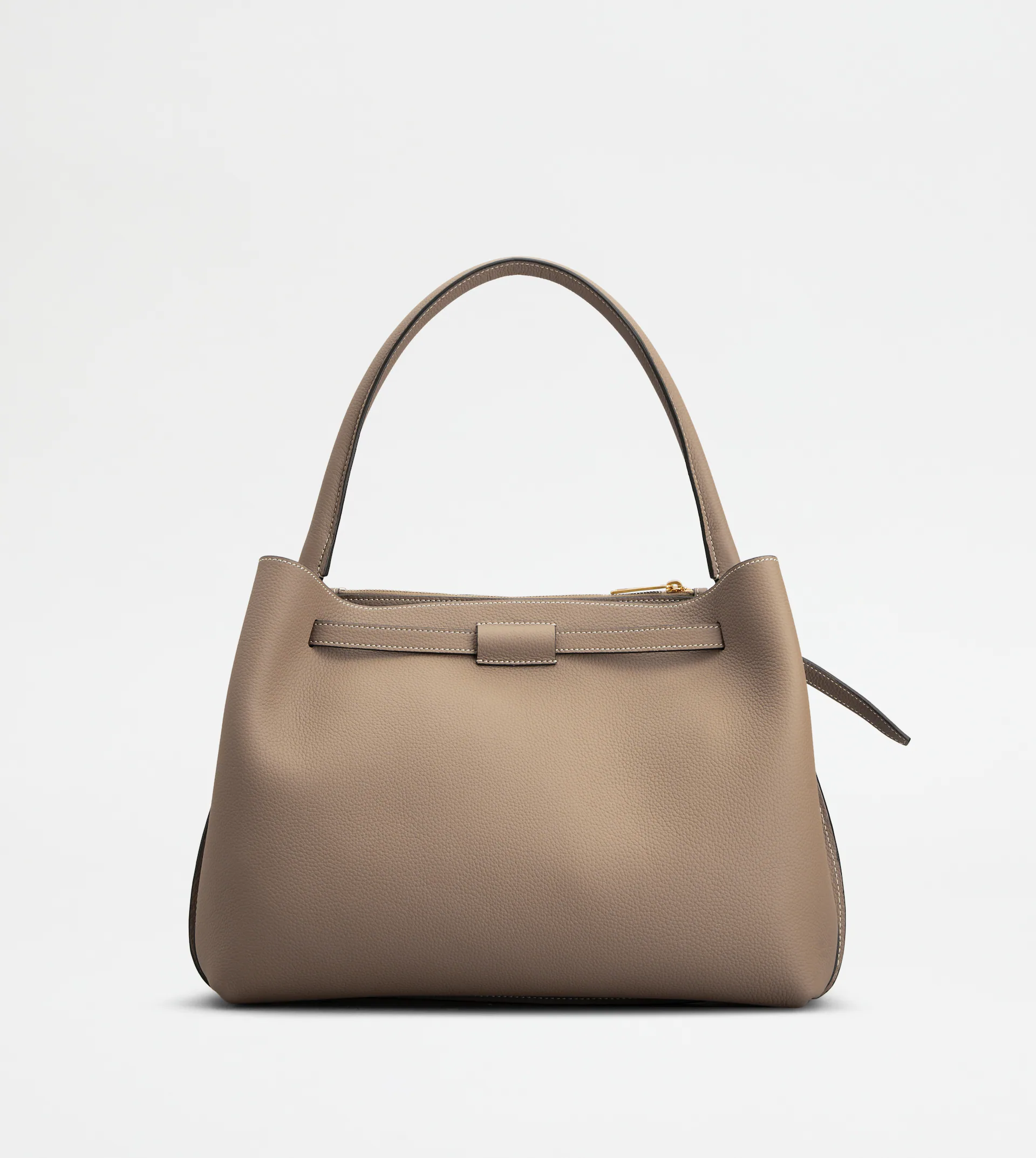 Structured Handbag with Decorative Strap and Gold-tone Accents