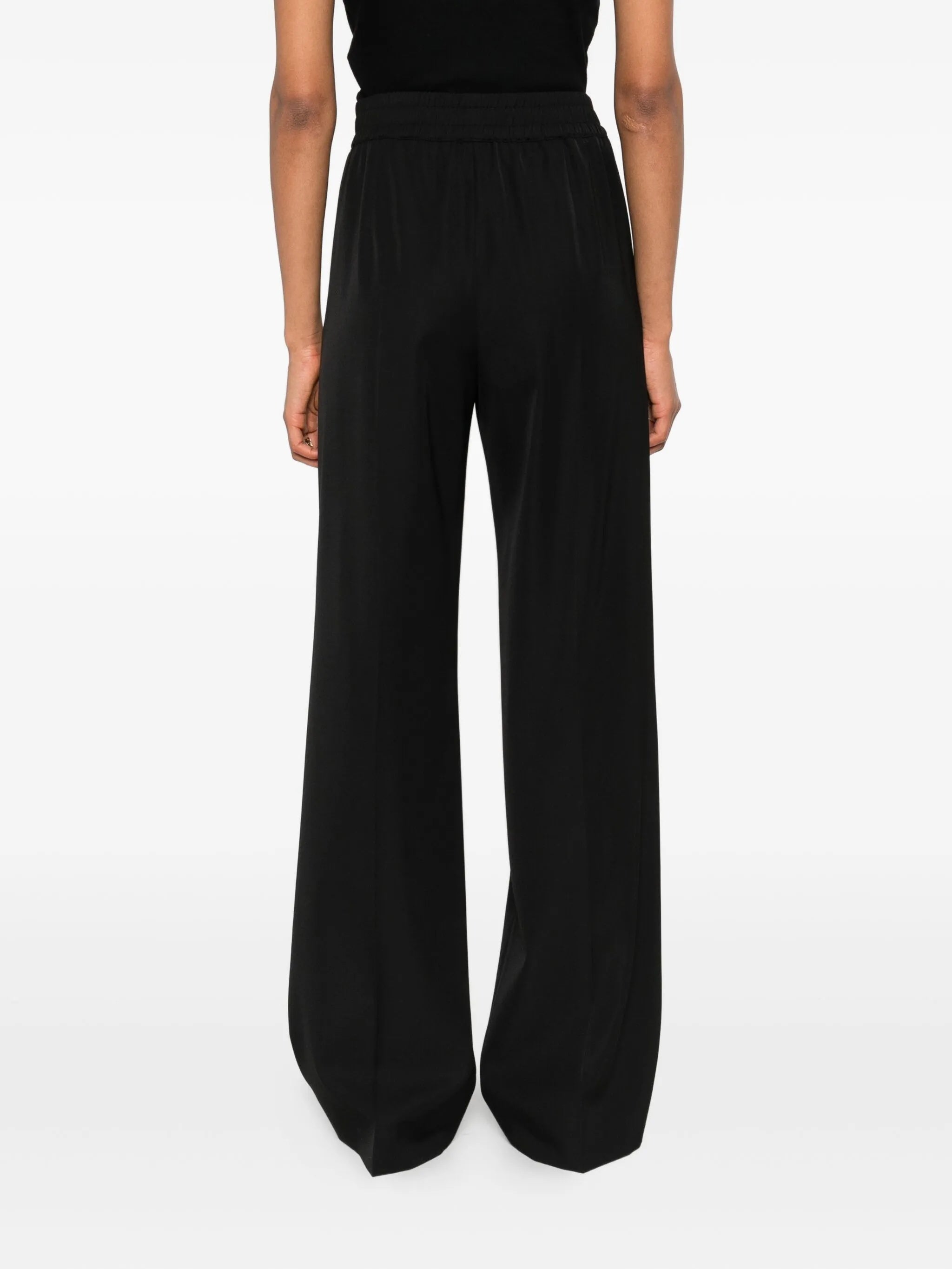 Wide-Leg High Elastic Waist Wool Pants