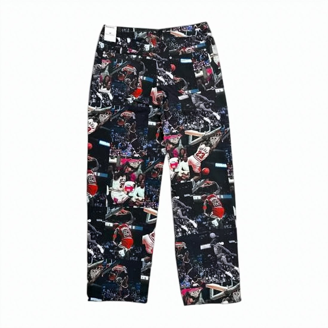 Dynamic Basketball-Themed Straight Pants