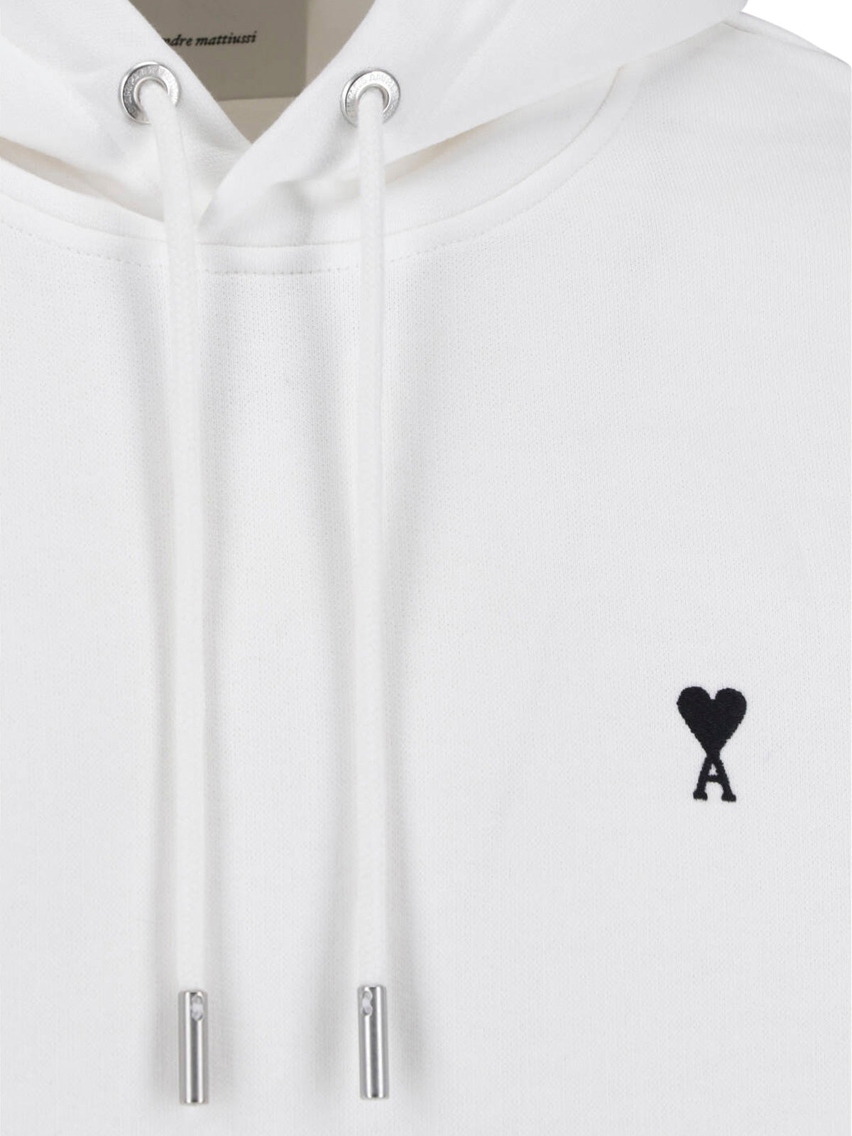 White Ami de Cœur Kangaroo Pocket Hoodie