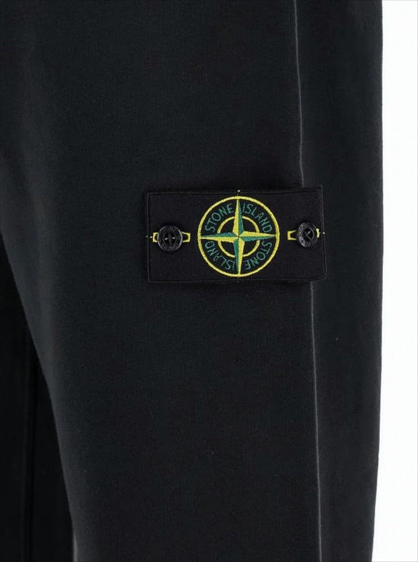 Relaxed Fit Black Cotton Jogger Pants