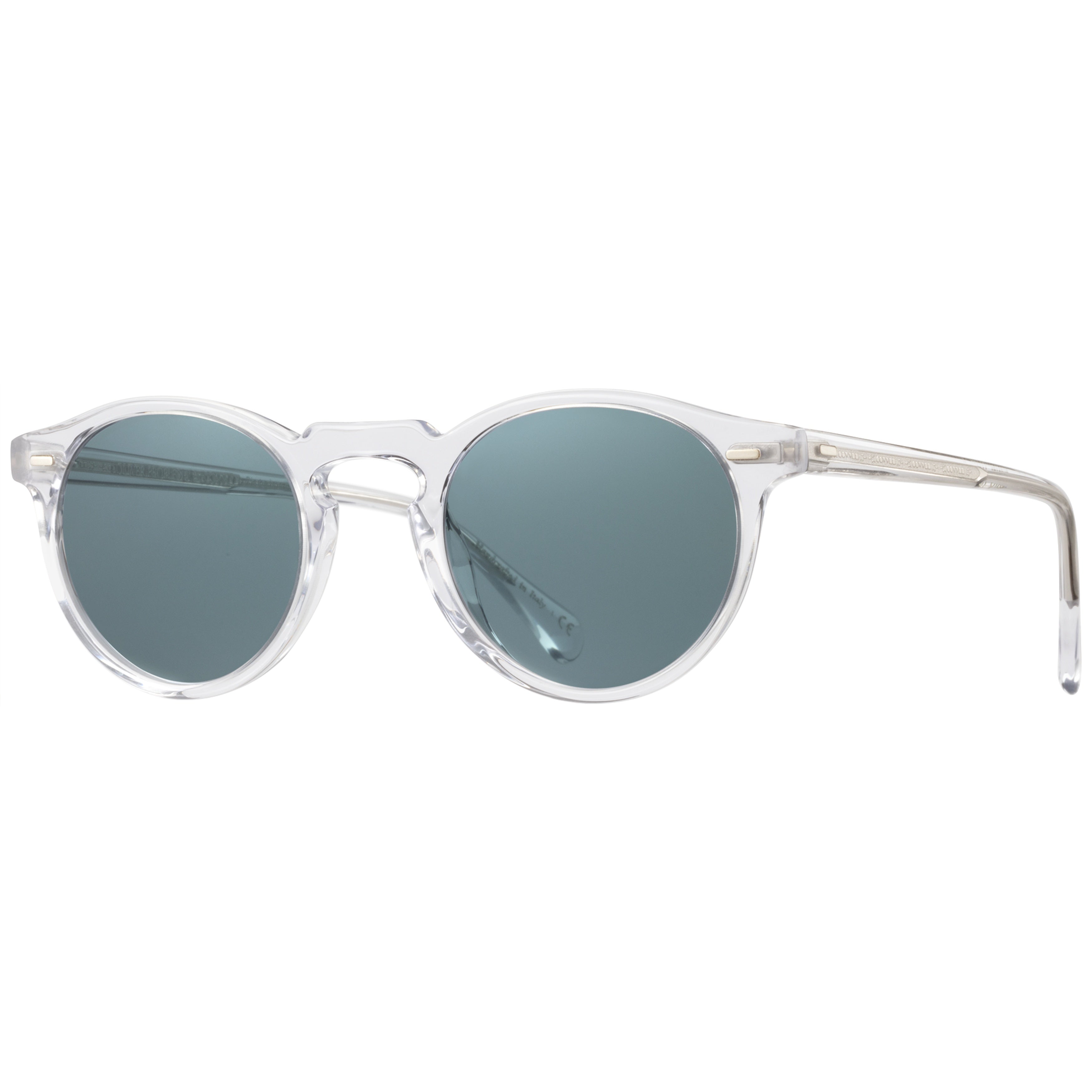 0ov5217s Transparent Acetate Round Sunglasses with Dark Lenses