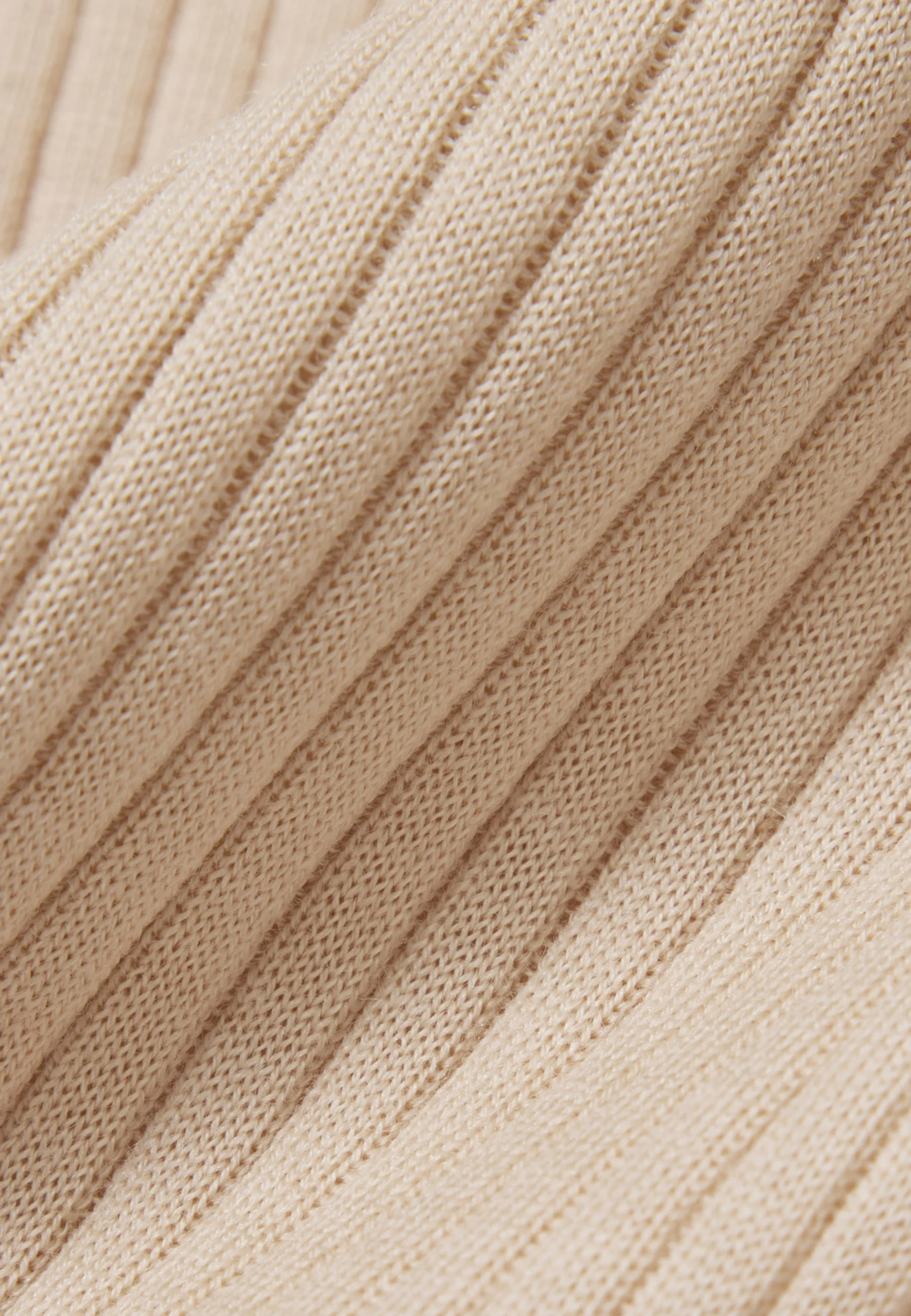 Beige Short Sleeve Ribbed Knit Top