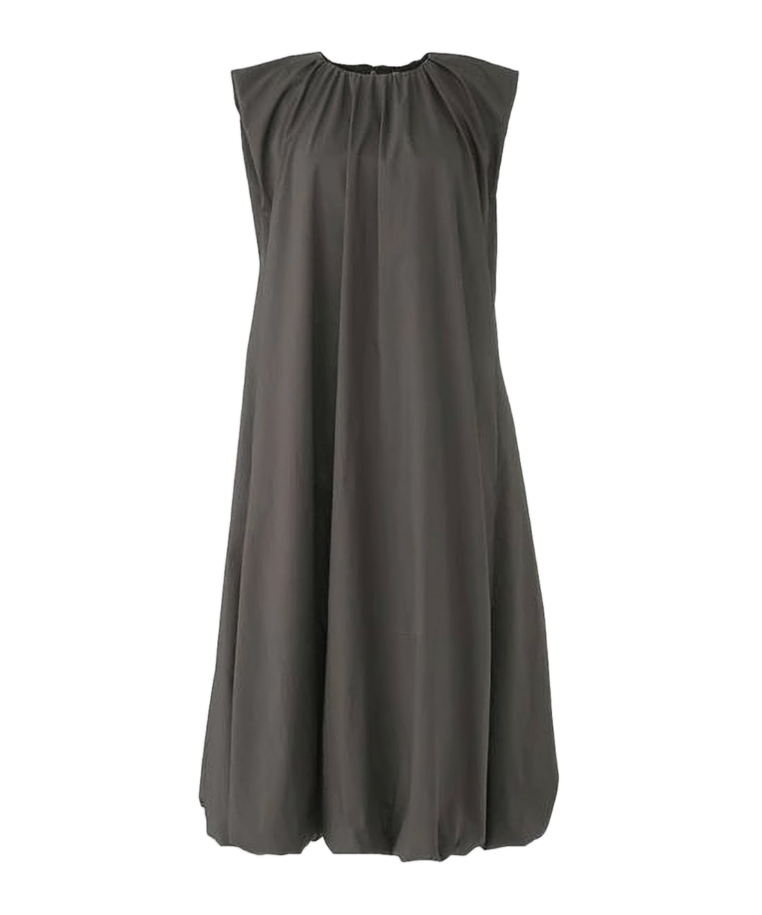 Sleeveless Grey Midi Dress with Flowing Silhouette