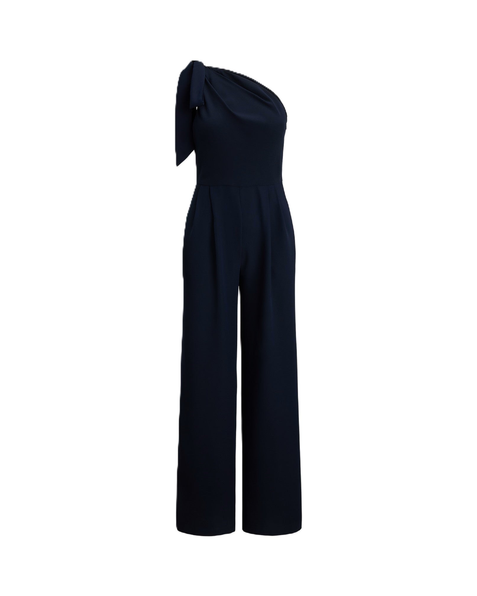 Navy Blue Satin Crepe Jumpsuit
