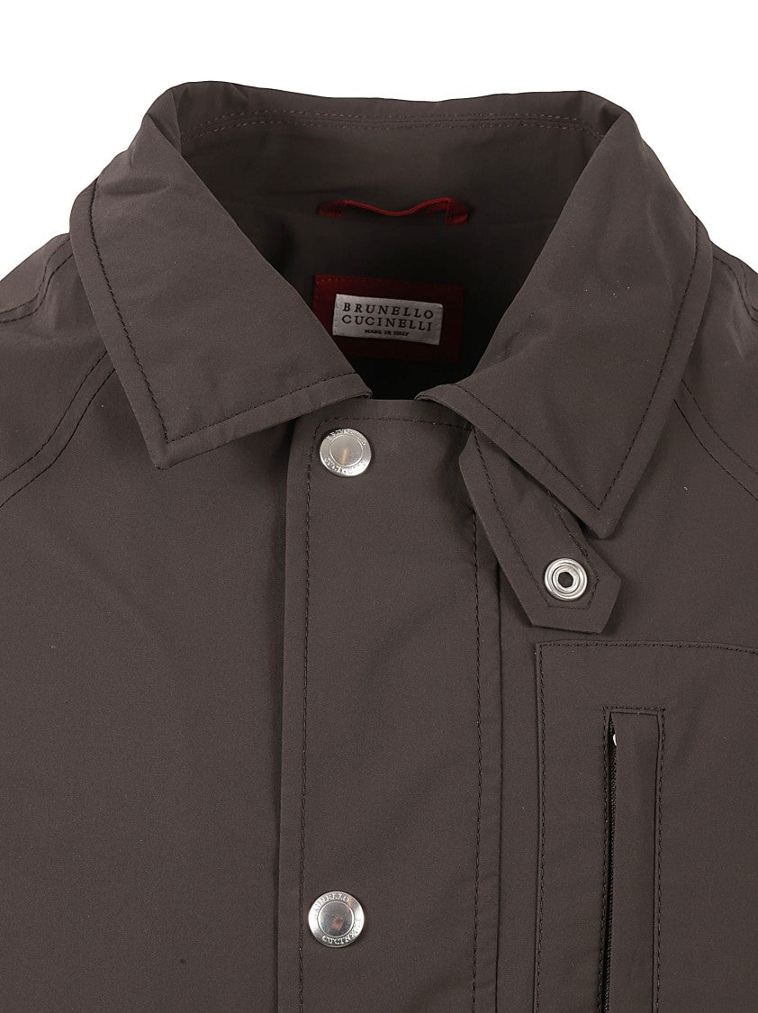 Tailored Brown Coat With Structured Collar