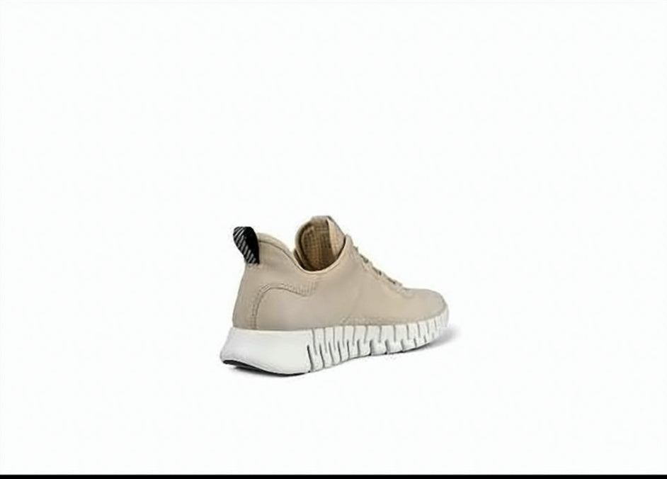 Smooth Leather Sneakers with White Segmented Sole