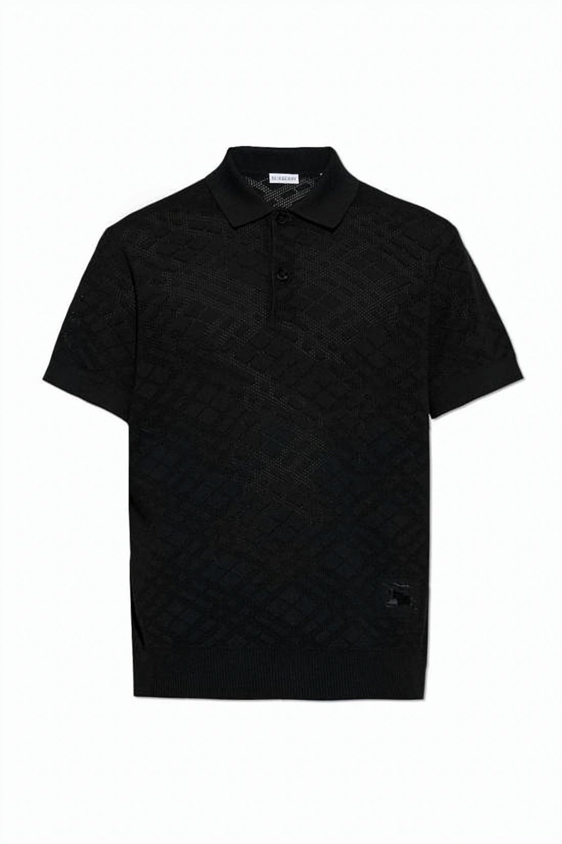 Textured Black Polo Shirt with Classic Collar