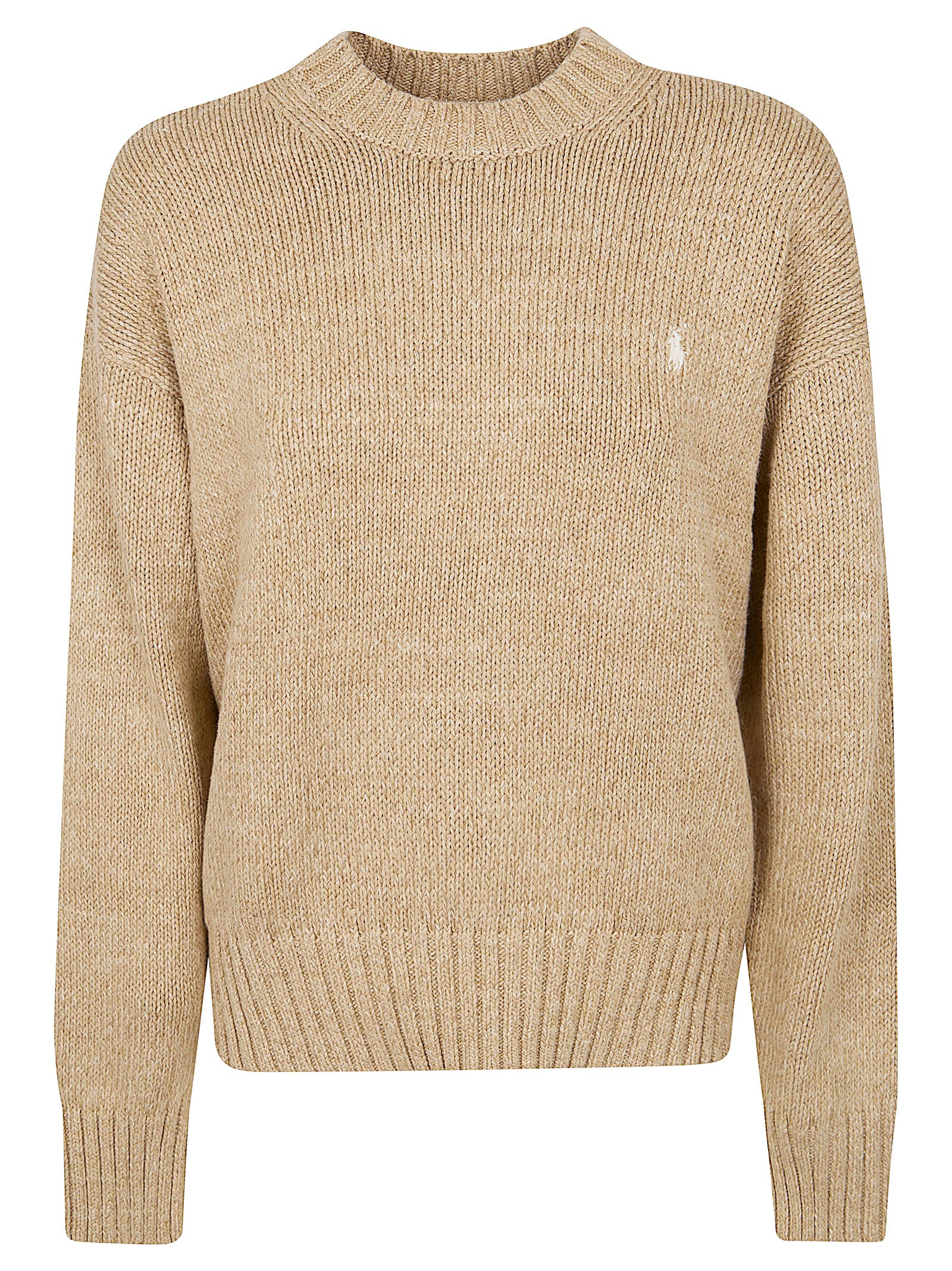 Crew Neck Knitted Sweater with Bold Back Lettering