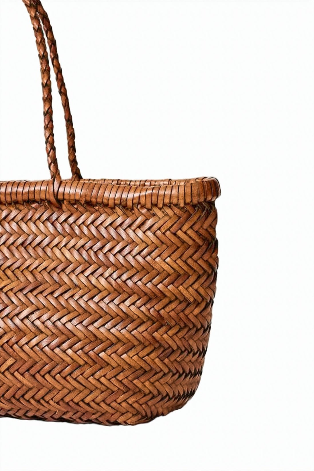 Woven Buffalo Leather Tote Bag